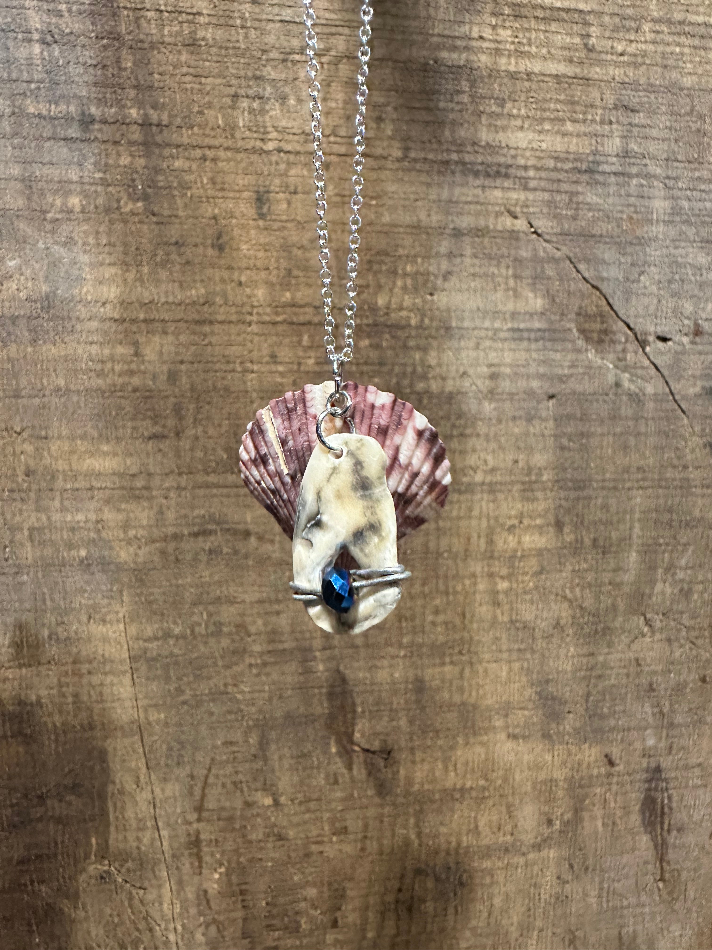 Ocean treasure oyster shell necklace