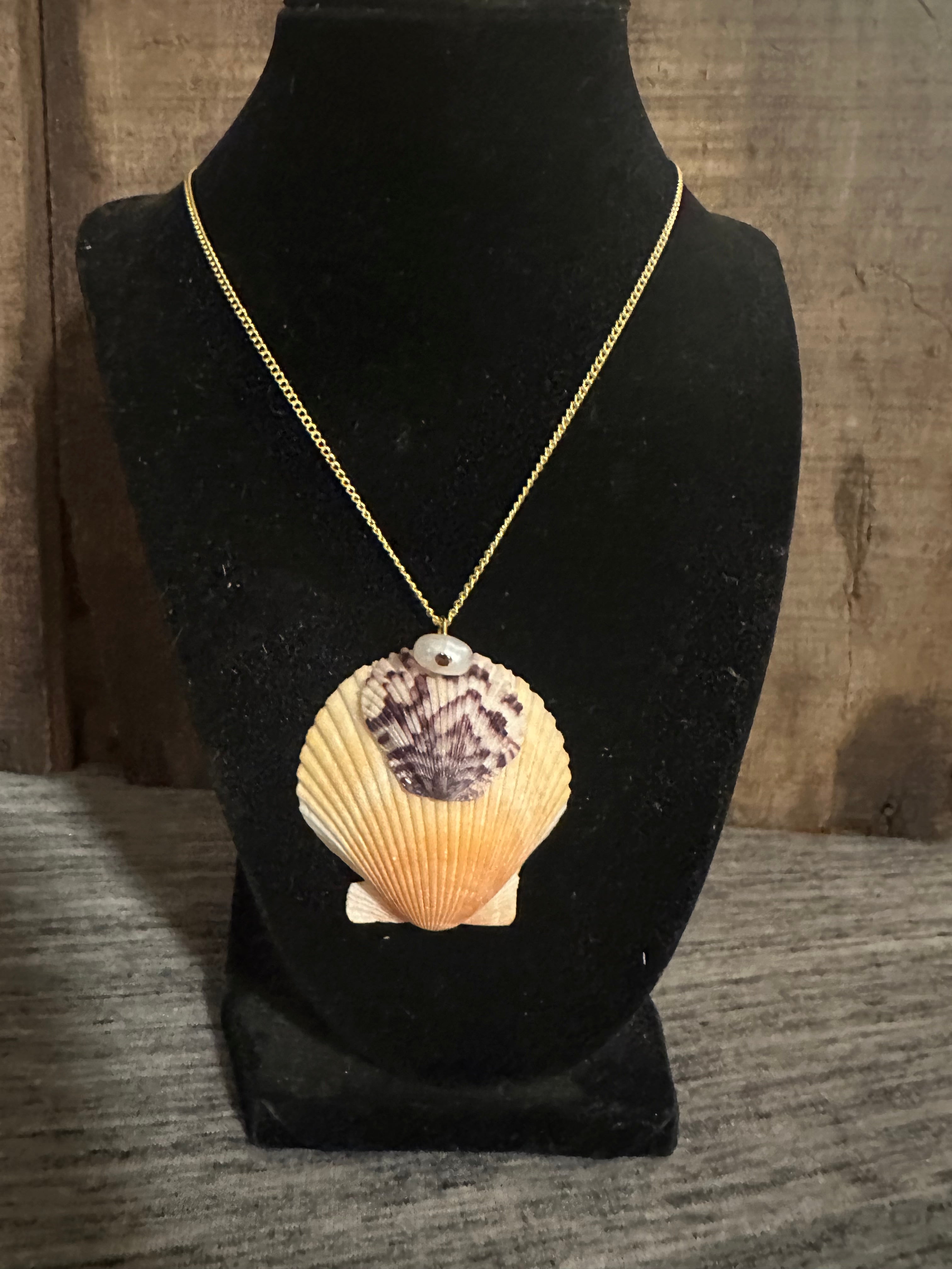 Golden Tide Shell Pendant