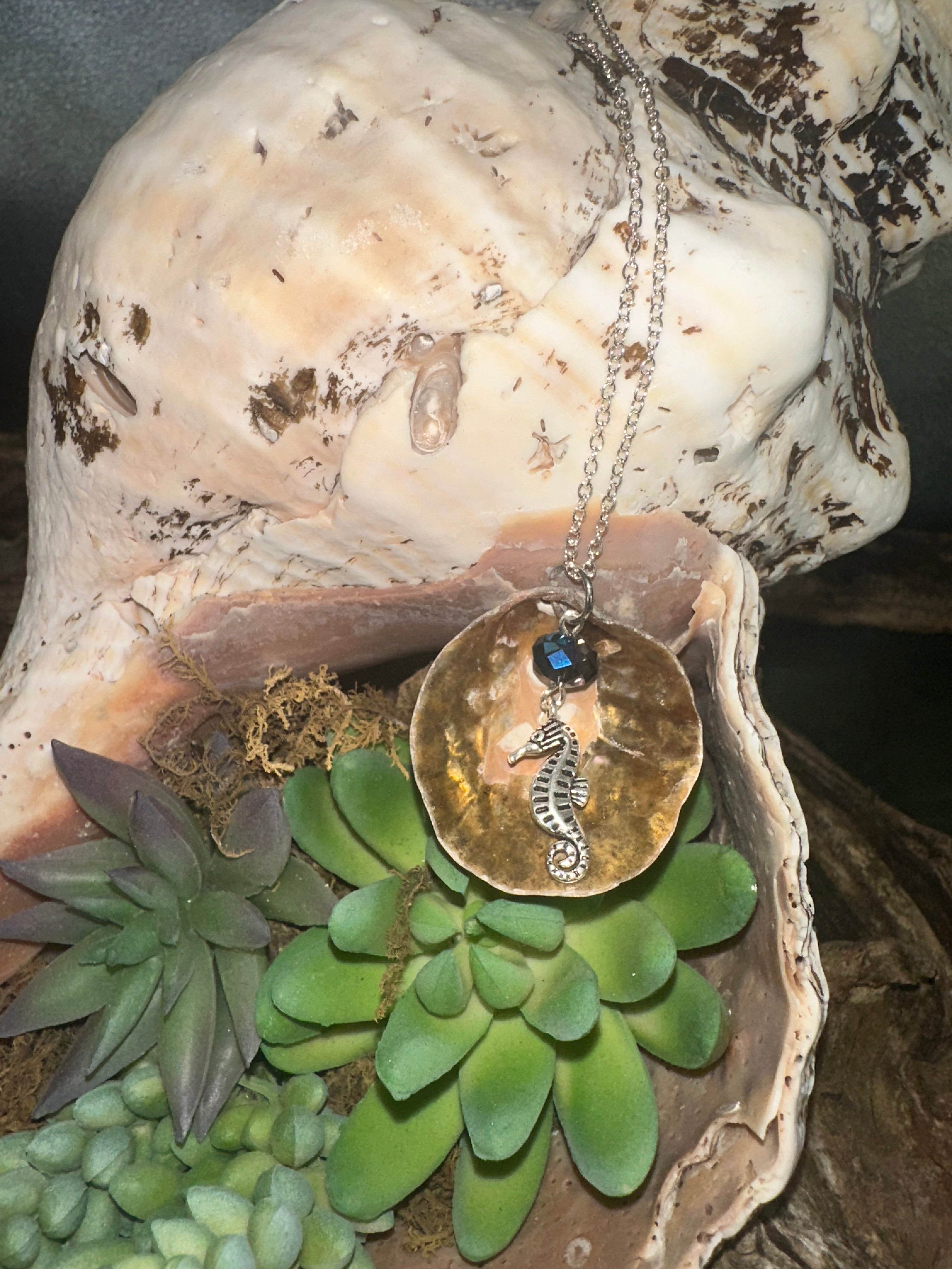 Seahorse shell necklace