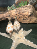 Coastal spiral shell & sea turtle earrings
