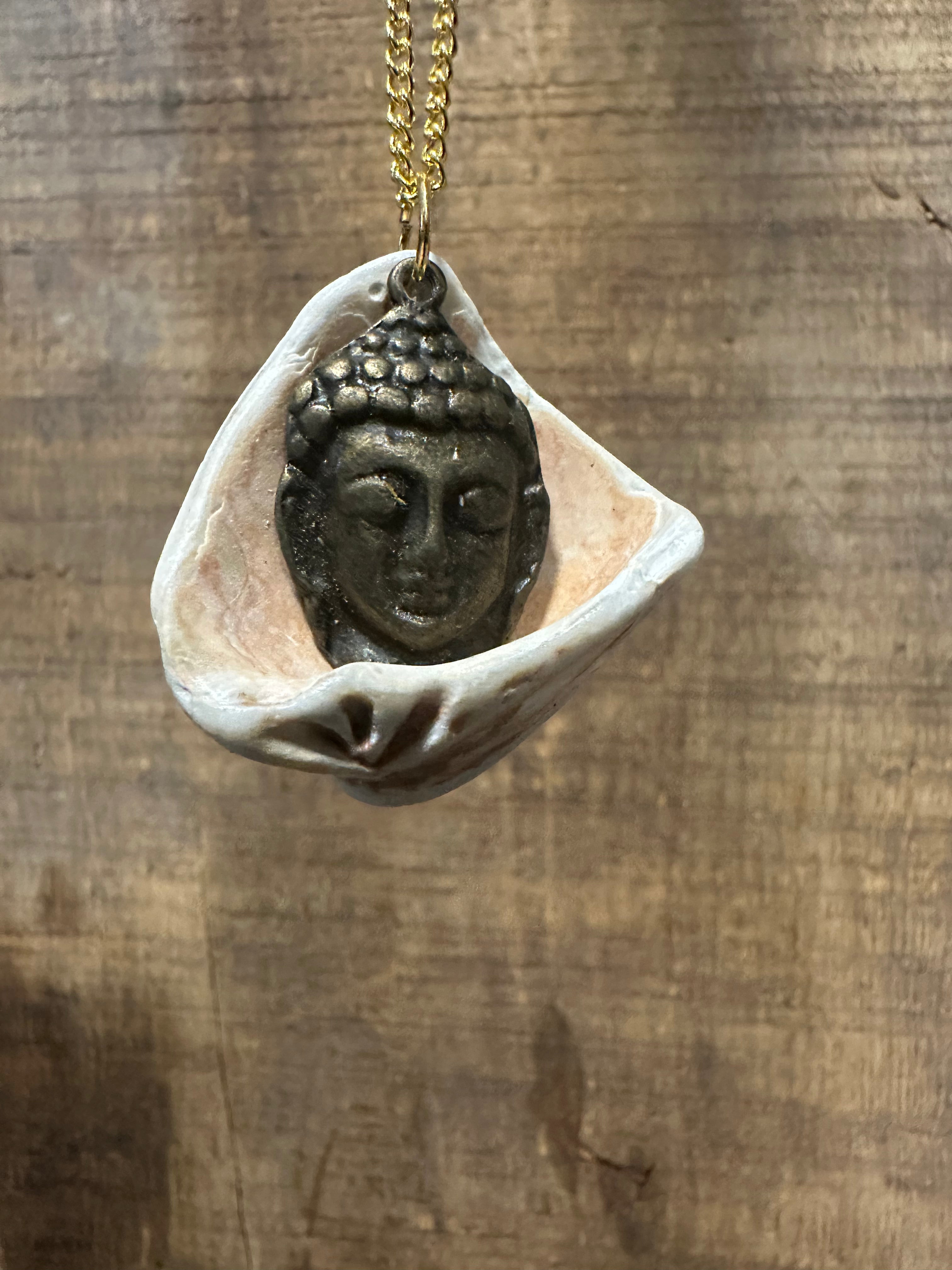 Ocean zen buddha shell necklace