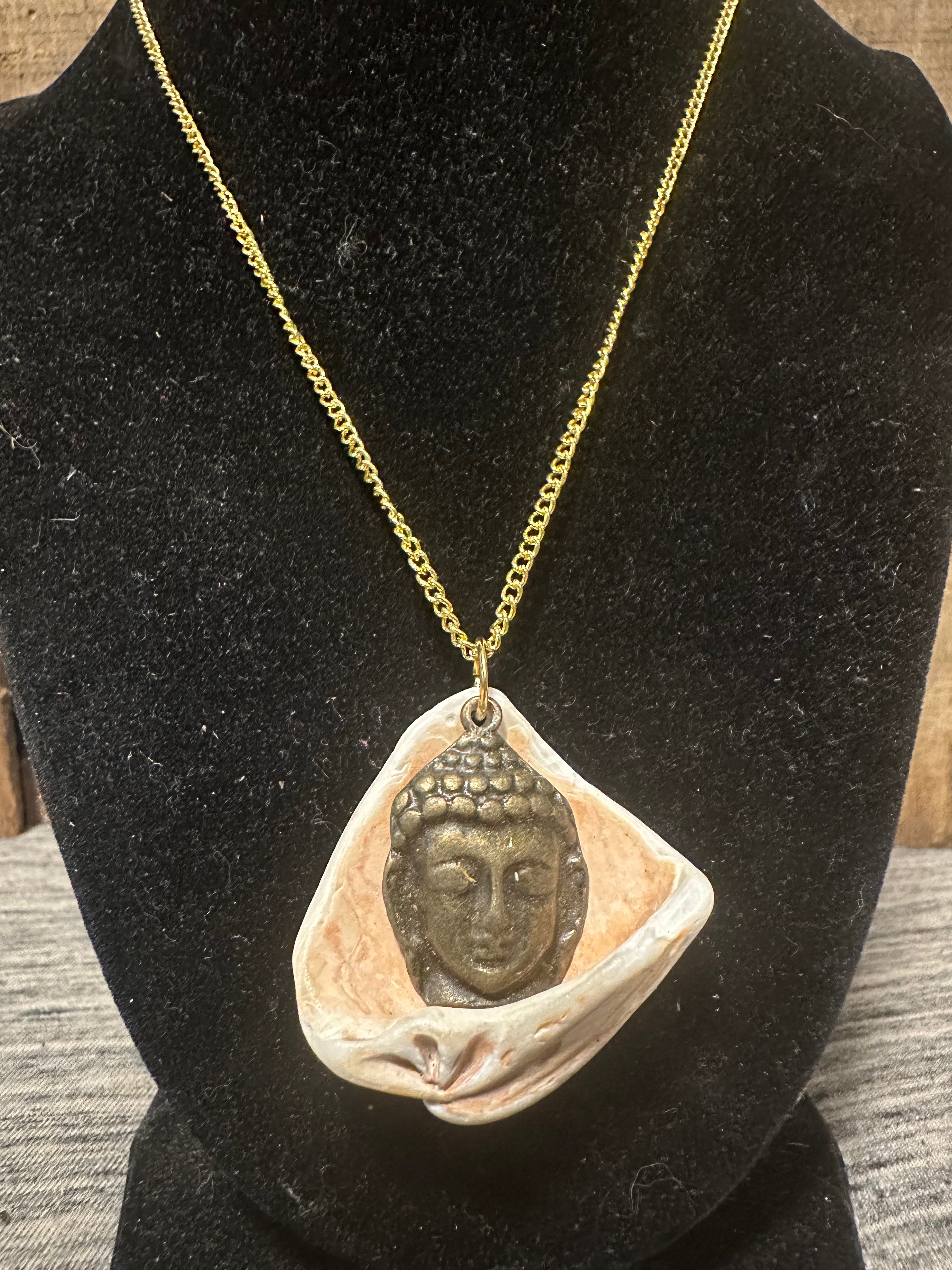 Ocean zen buddha shell necklace