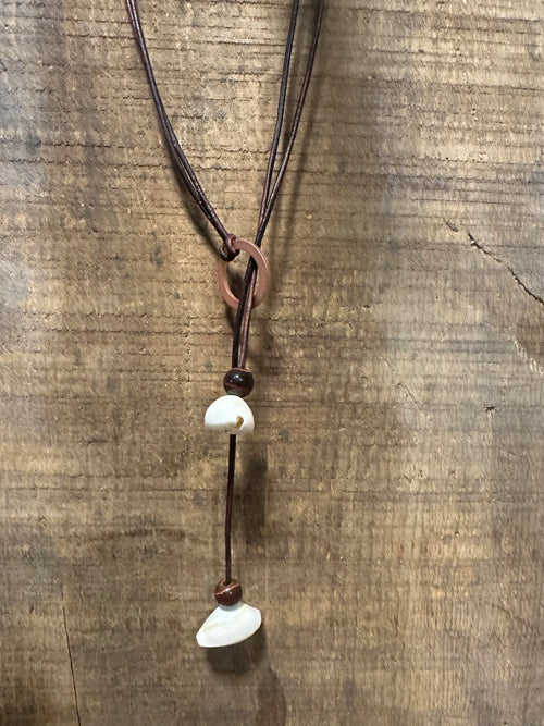 Cowrie tide boho wrap necklace